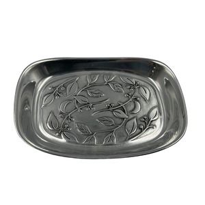 Wilton Armetale Rectangle 3D Etched Design Botanica Bread Serving Platter Tray